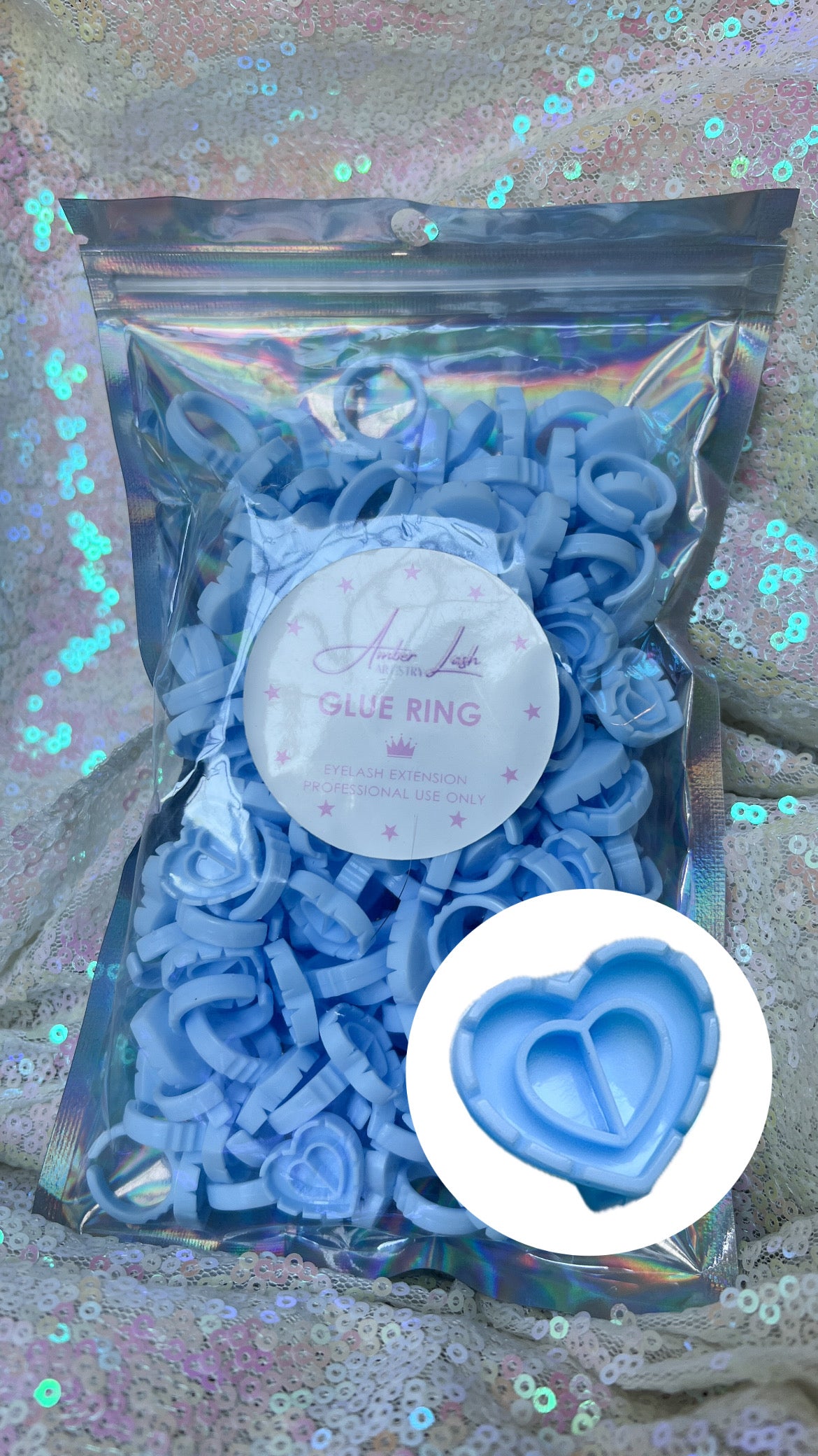 Heart shaped glue rings