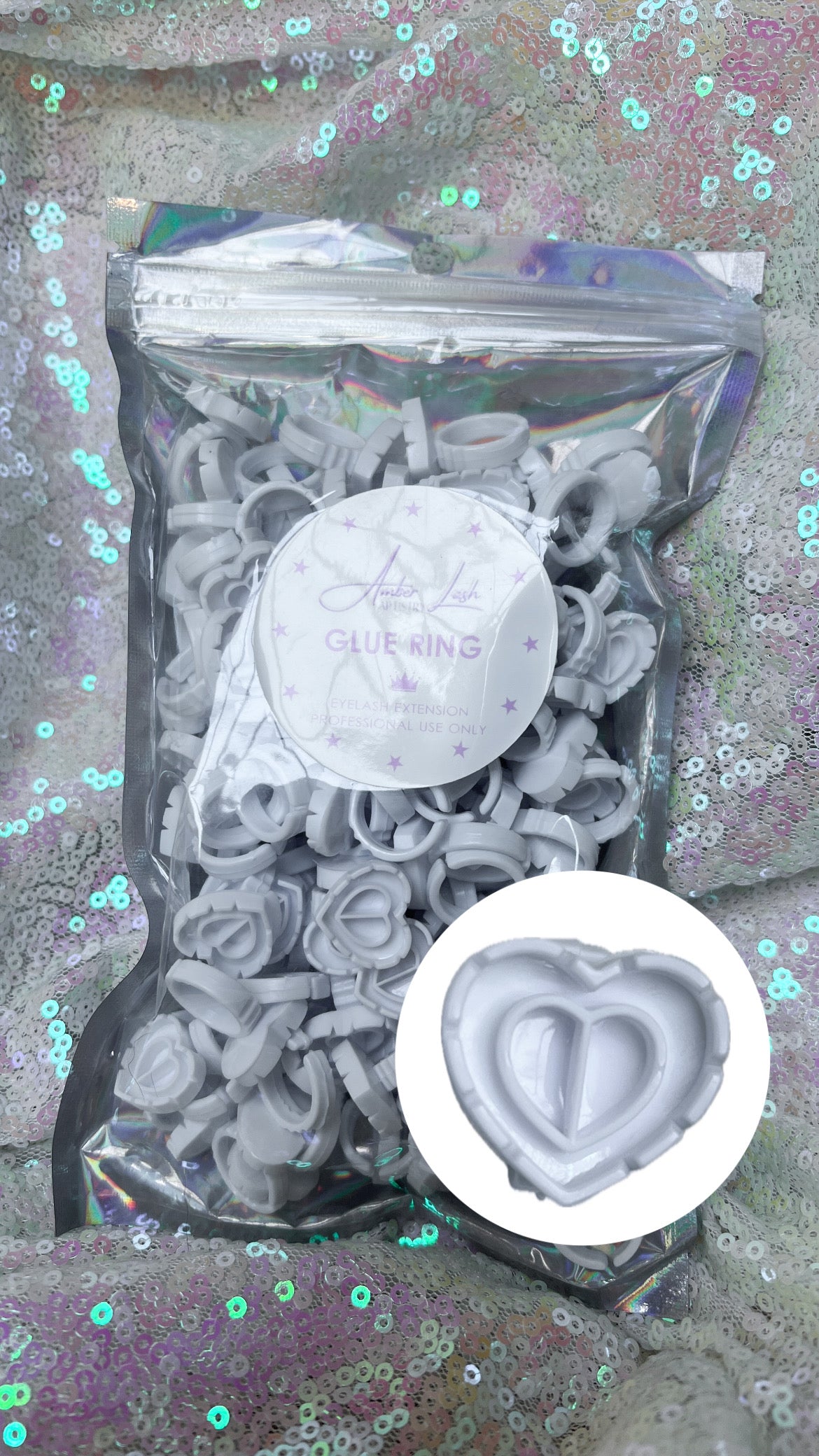 Heart shaped glue rings